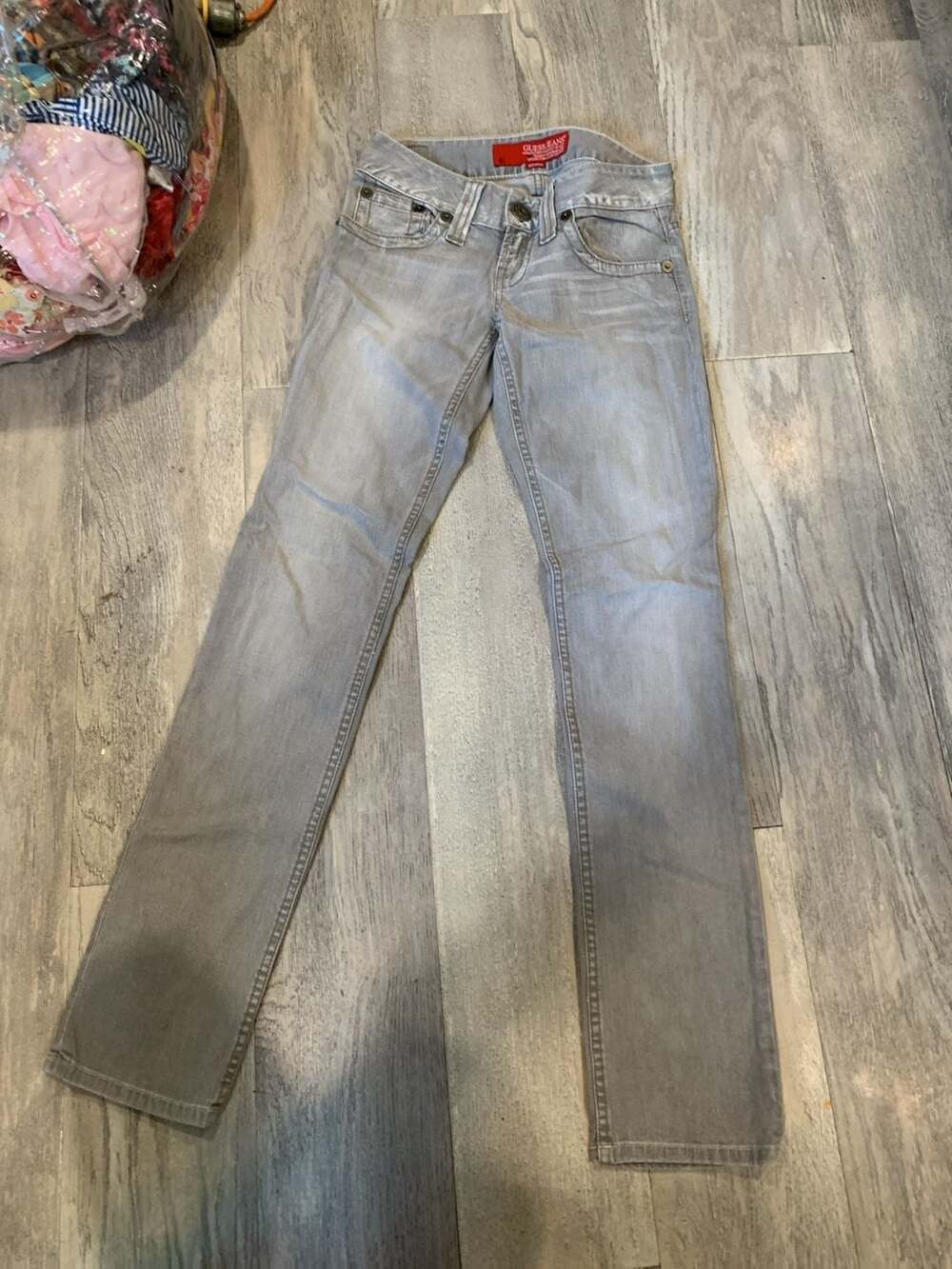 Guess Jeans Size 81 Grey Stretch Low Rise Straight Denim Pants
